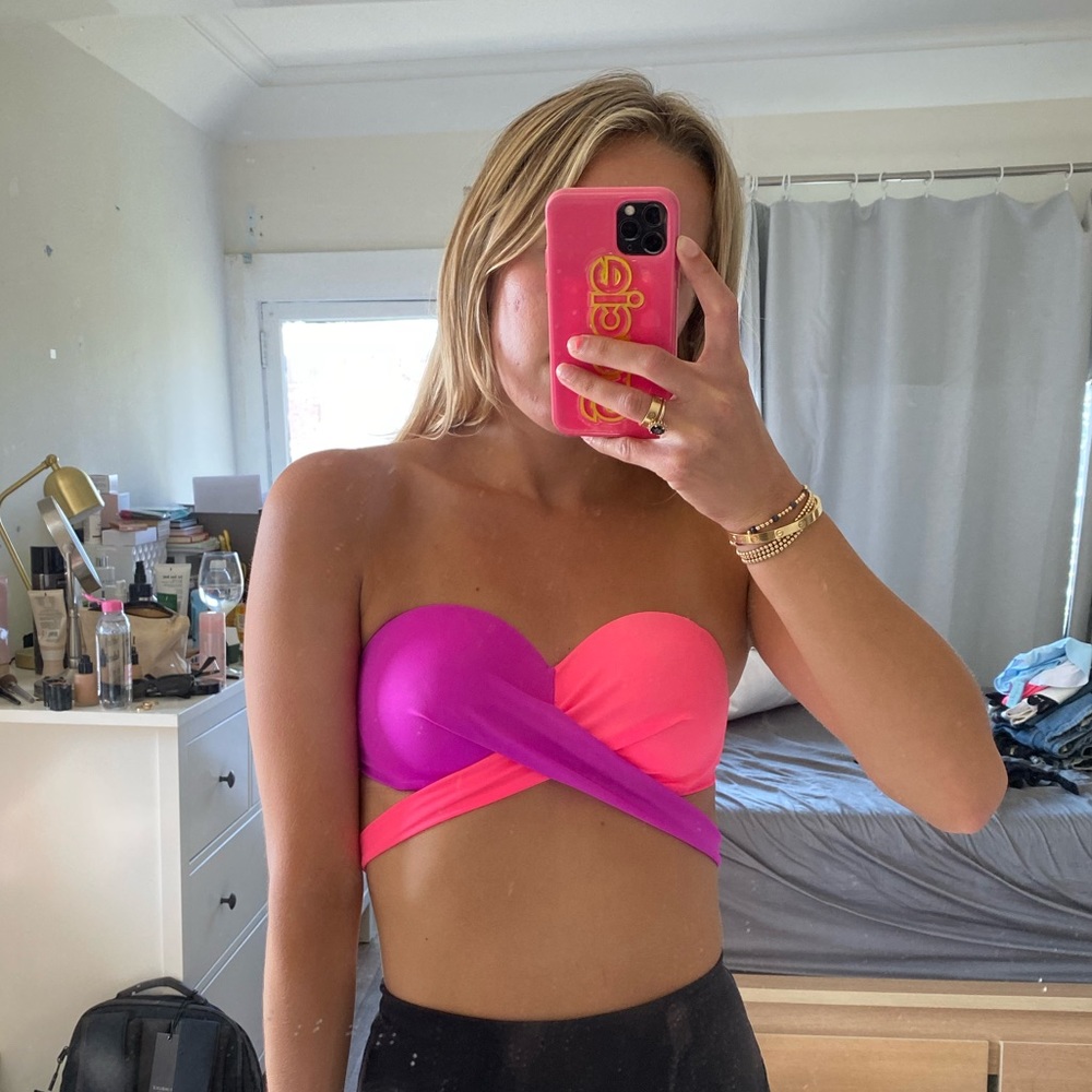 COPY - Pink & Purple Wrap Bikini Top